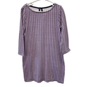 Girls Size 12 Crewcuts Pink Black White Geometric Print Knit Dress